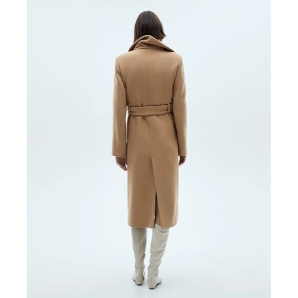 Mango Manteco Italian Wool Belted Coat in Brown - Picture 3 of 7